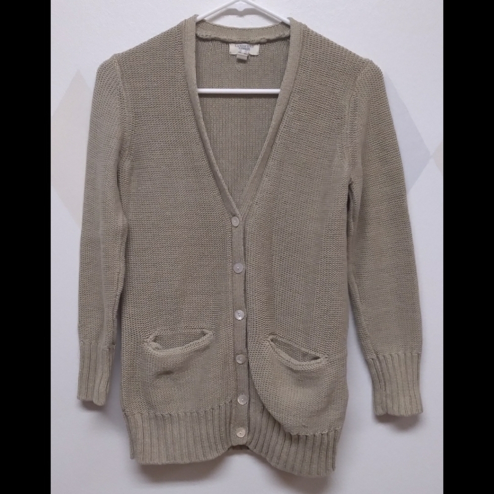 Lands End Canvas Chunky Button Front Cardigan - image 1